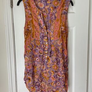 Spell Floral Jumpsuit - Purple and Orange